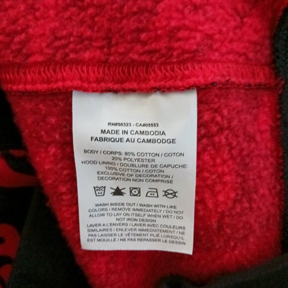 Nike Mens Hoodie Black Red Long Sleeve Draw String Graphic Size Large Grunge Y2K - Picture 8 of 8